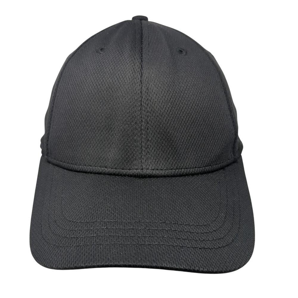 Athletic Works Fitted Baseball Hat Black XL Solid Vent Holes Blank